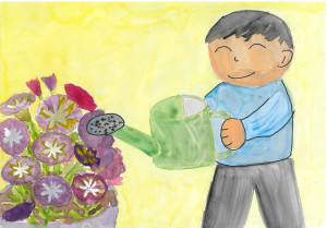 17.齋藤遥真（低学年）：花とぼく