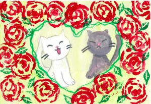 2.永井希（中学年）：花とネコ